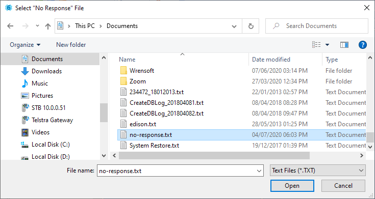 EARtrakNoResponseFile