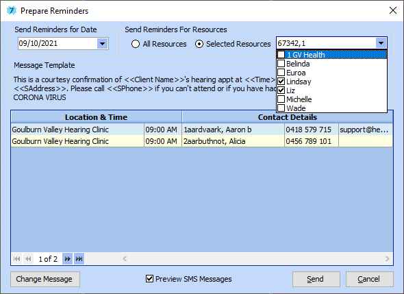 RemindersPrepareSelected